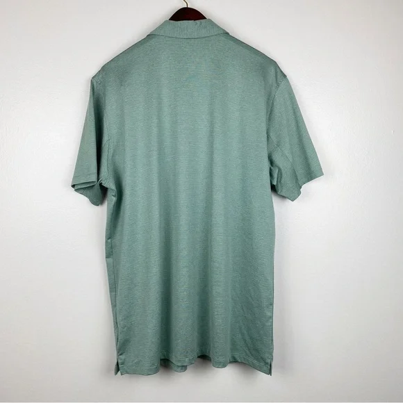 Nike Men's Green Striped Dri-Fit Golf Polo Size L - Picture 3 of 7